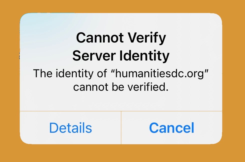 Cannot verify server identity iphone